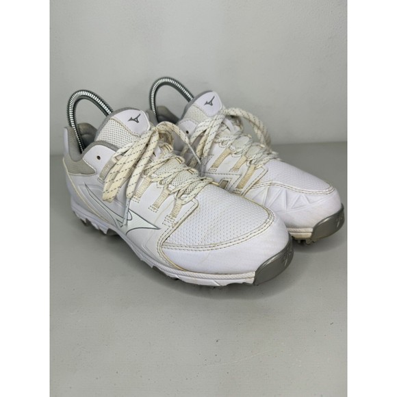 Mizuno Wave 9 Spike White Baseball Cleats Shoes Mens Size 7 - Picture 3 of 15